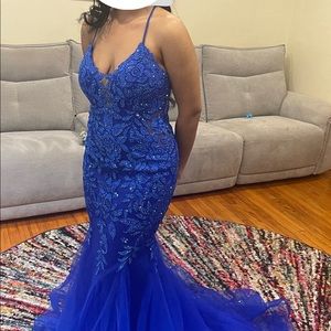 Royal Blue Gown Size 8. Only worn once for 3 hours. Never been altered.